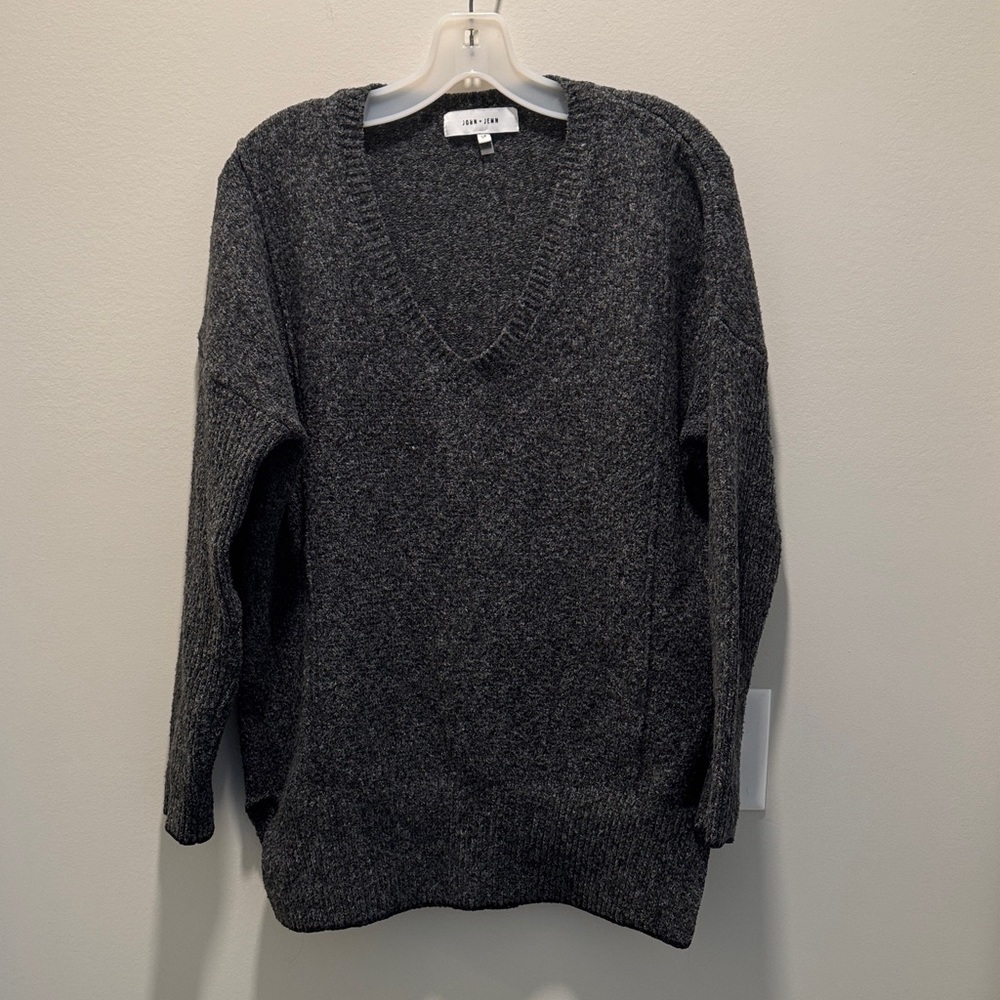 John + Jenn Charcoal V-Neck Sweater